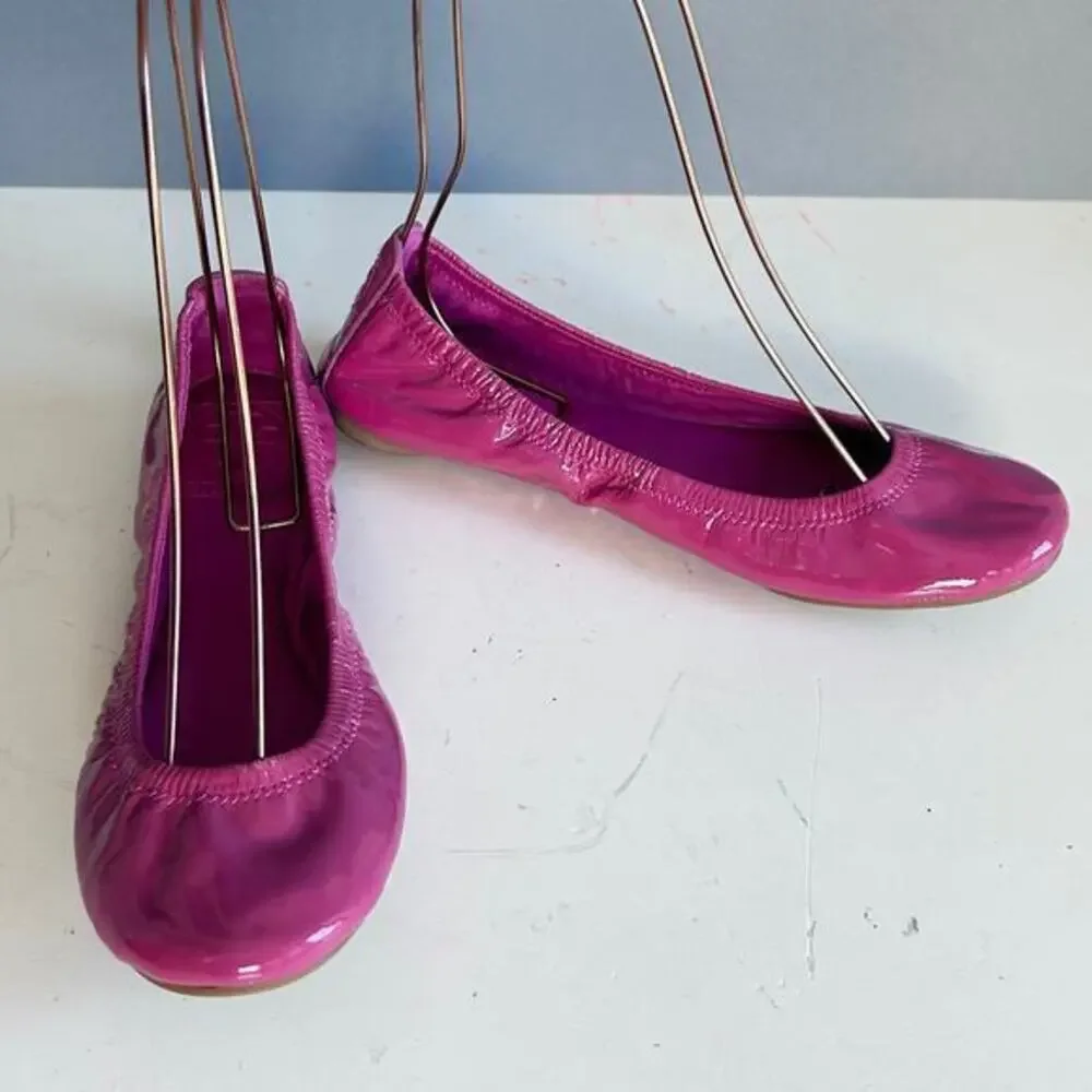 Tory Burch ballet flats size 7 pink Mini Packable patent leather lightweight‎